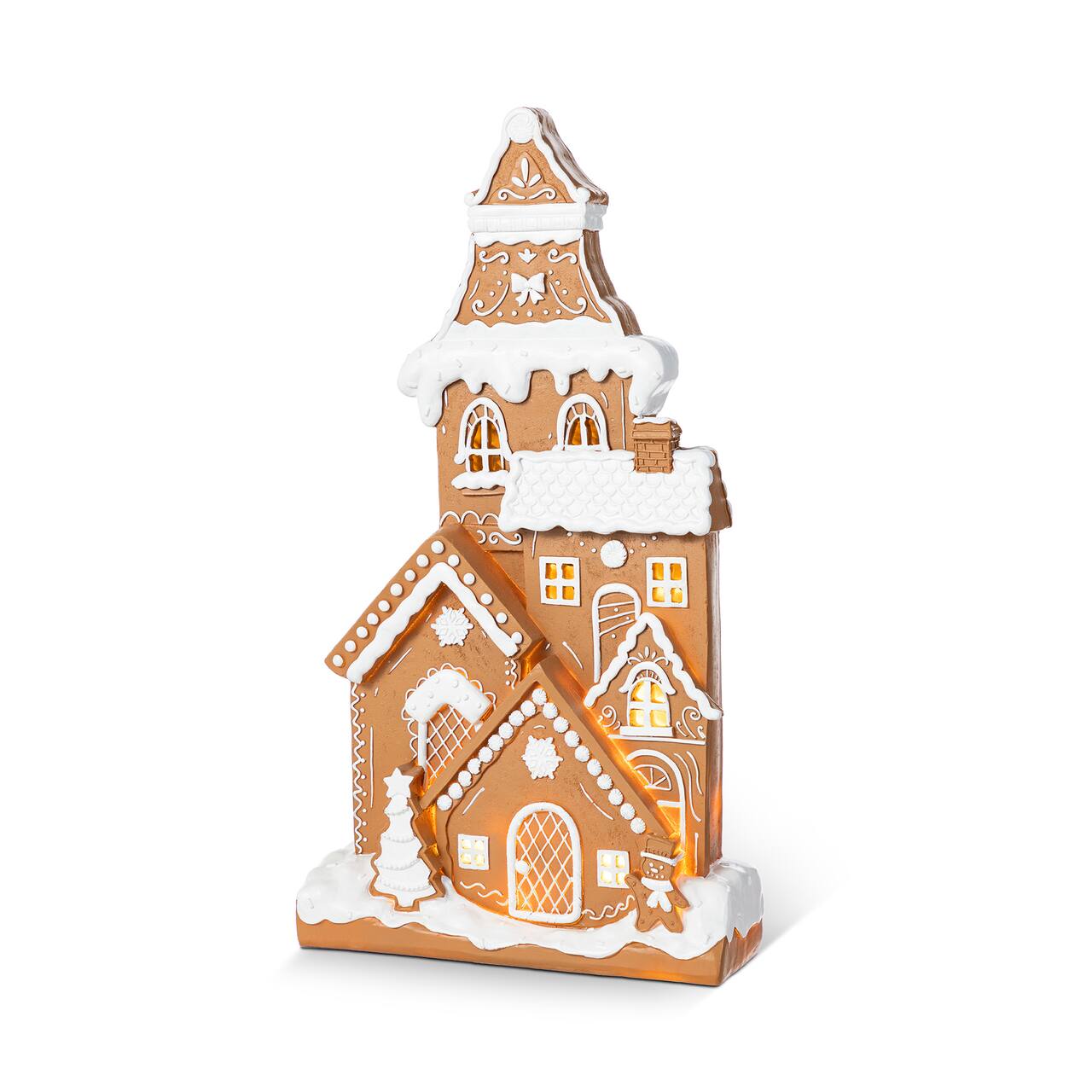 Glitzhome® 17.75" Christmas Lighted Resin Gingerbread House Table Decor